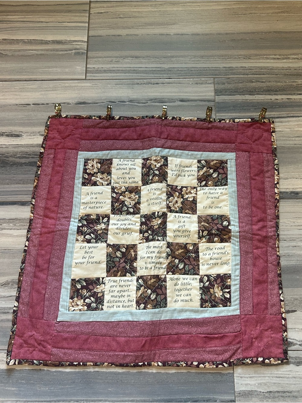 Sentimental Friendship Patchwork Quilt in Rose and Cream